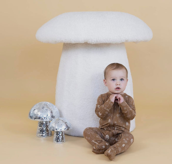 Bamboo Zip Romper || Mushroom