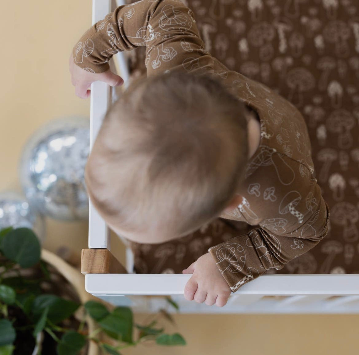 Bamboo Zip Romper || Mushroom