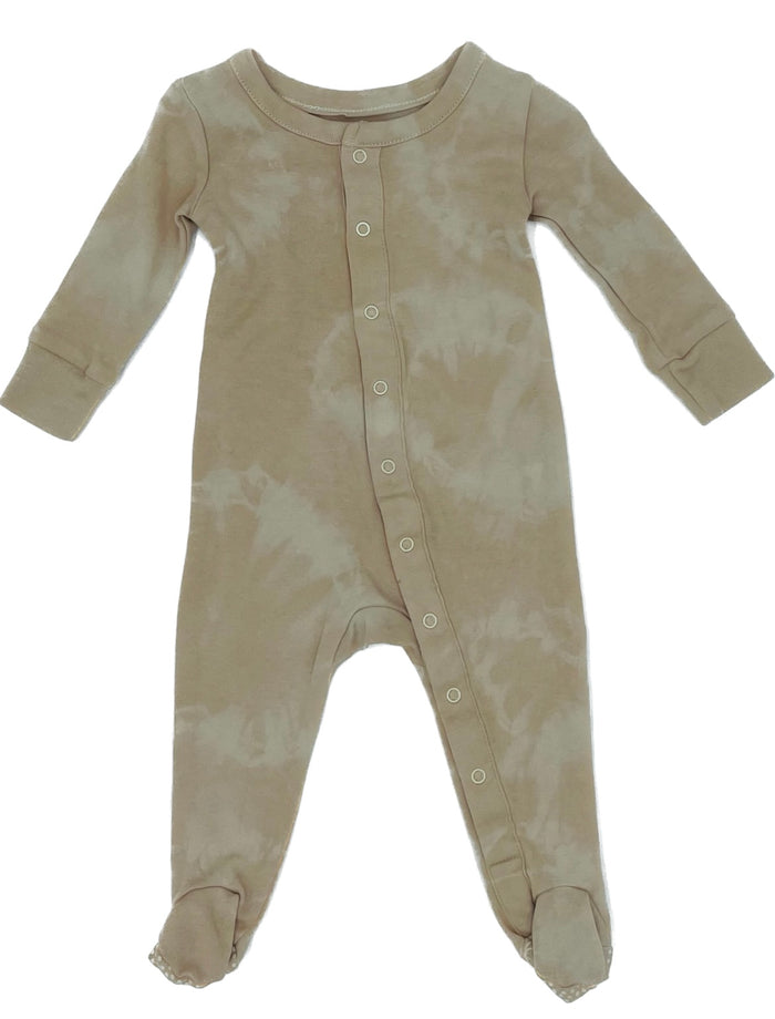 Organic Cotton Sleeper || Natural + Tan Tie Dye