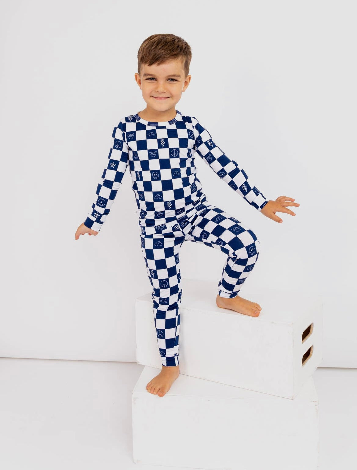 Check It Out Bamboo Pajamas || Blue