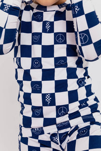 Check It Out Bamboo Pajamas || Blue