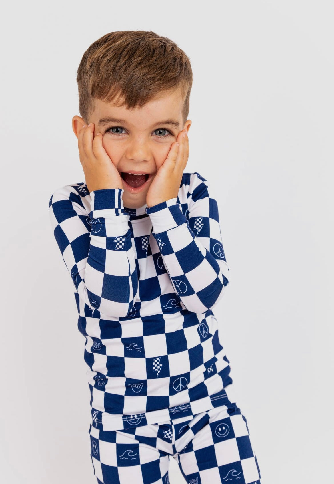 Check It Out Bamboo Pajamas || Blue
