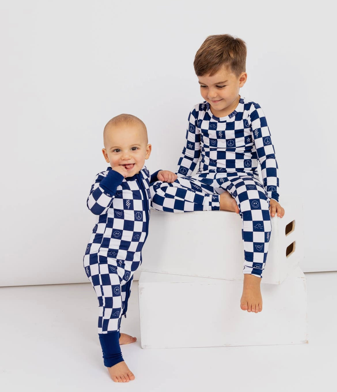 Check It Out Bamboo Pajamas || Blue
