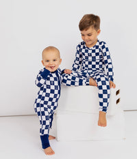 Check It Out Bamboo Pajamas || Blue