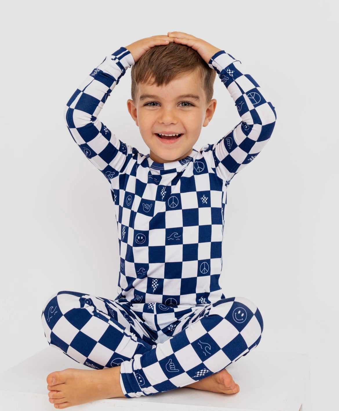 Check It Out Bamboo Pajamas || Blue