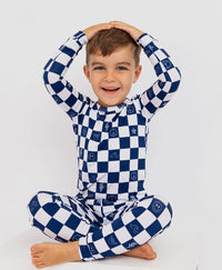 Check It Out Bamboo Pajamas || Blue