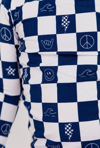 Check It Out Bamboo Pajamas || Blue