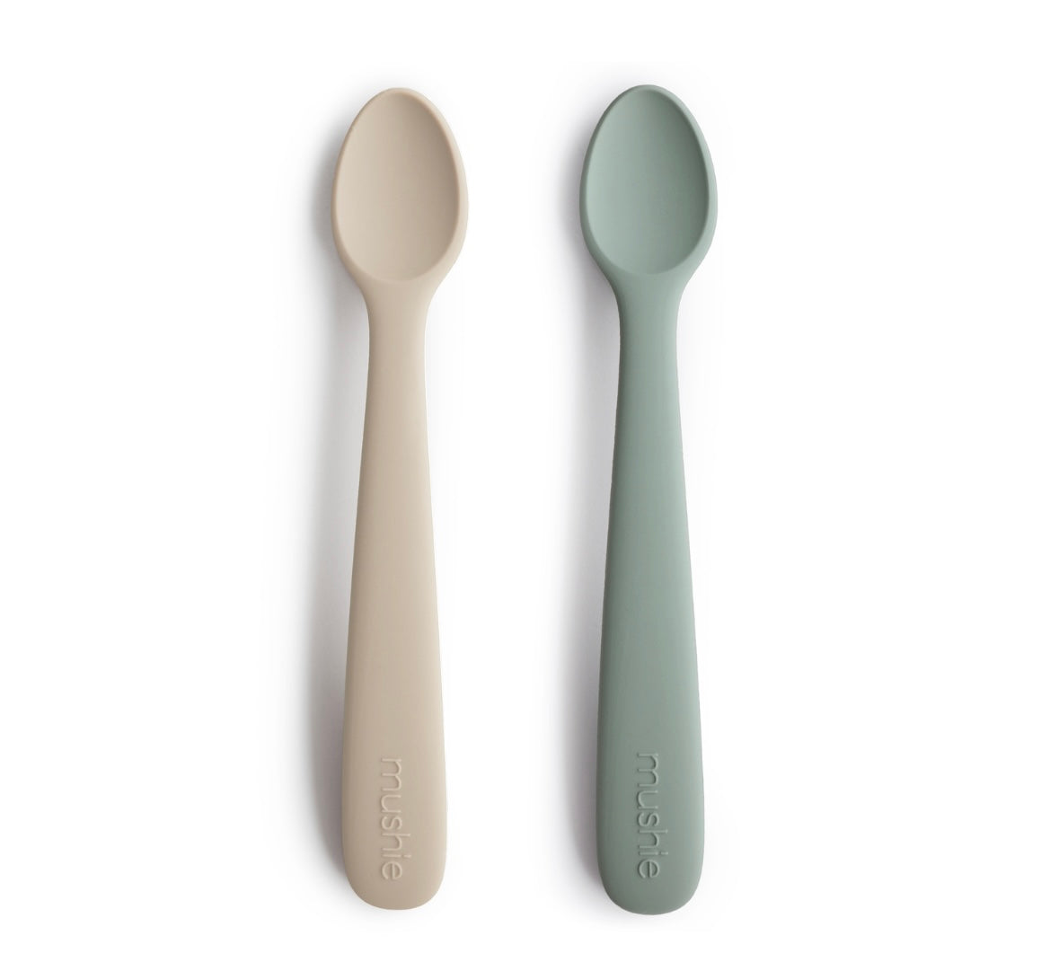 SILICONE FEEDING SPOONS 2-PK || Two-Tone