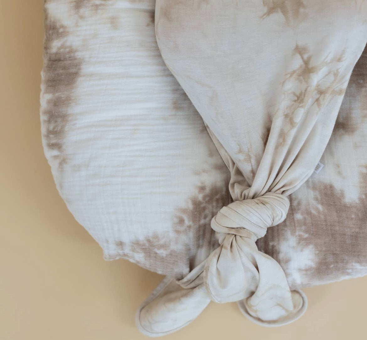 Bamboo Knotted Gown || Tan Tie Dye