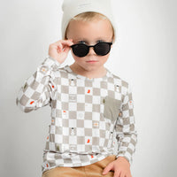 Merry + Bright Checks Dream Pocket Tee || Sage