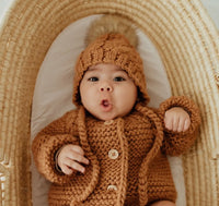 Aspen Cable Knit Bonnet || Pecan