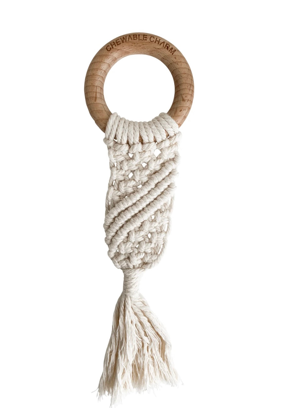 Luna Macrame Teether || Cream