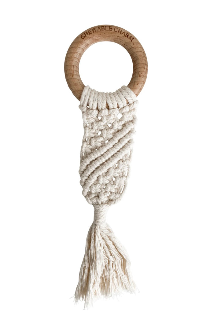 Luna Macrame Teether || Cream
