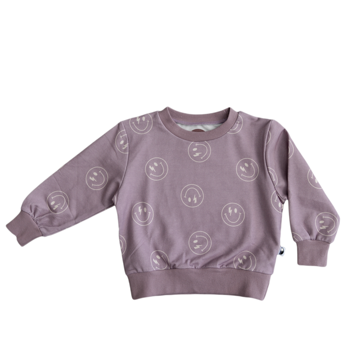 Bamboo Presley Pullover || Lavender Smiley