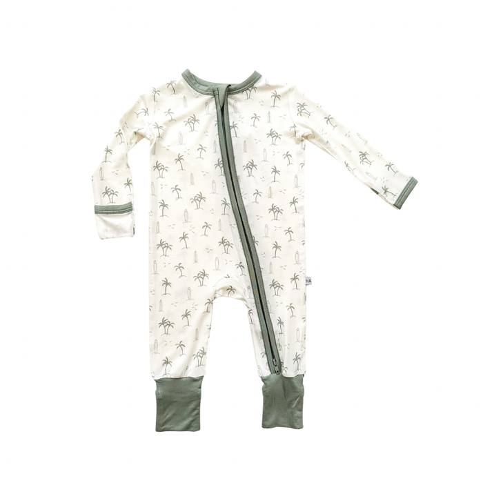 Bamboo Zipper Romper || Palm Beach