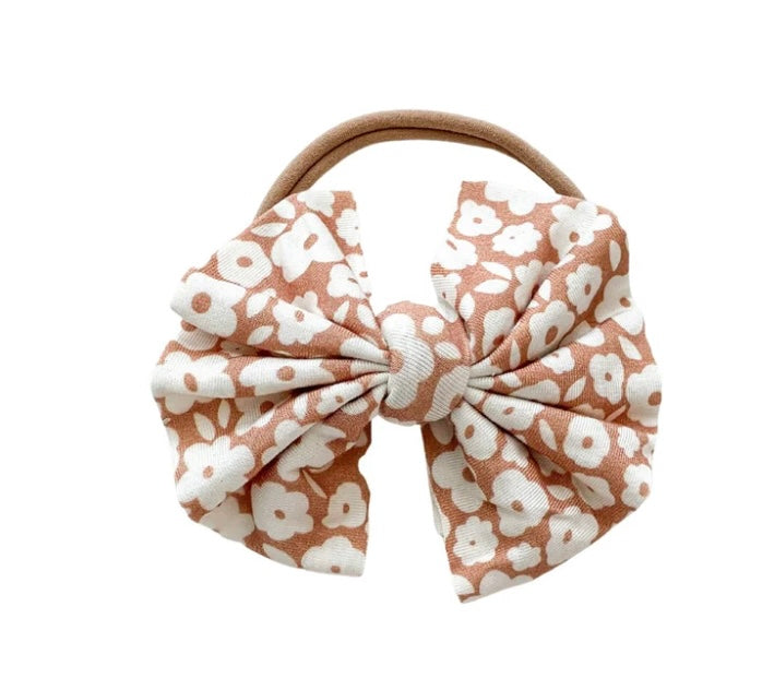 Bamboo Knot Bow Headband || Mocha Floral