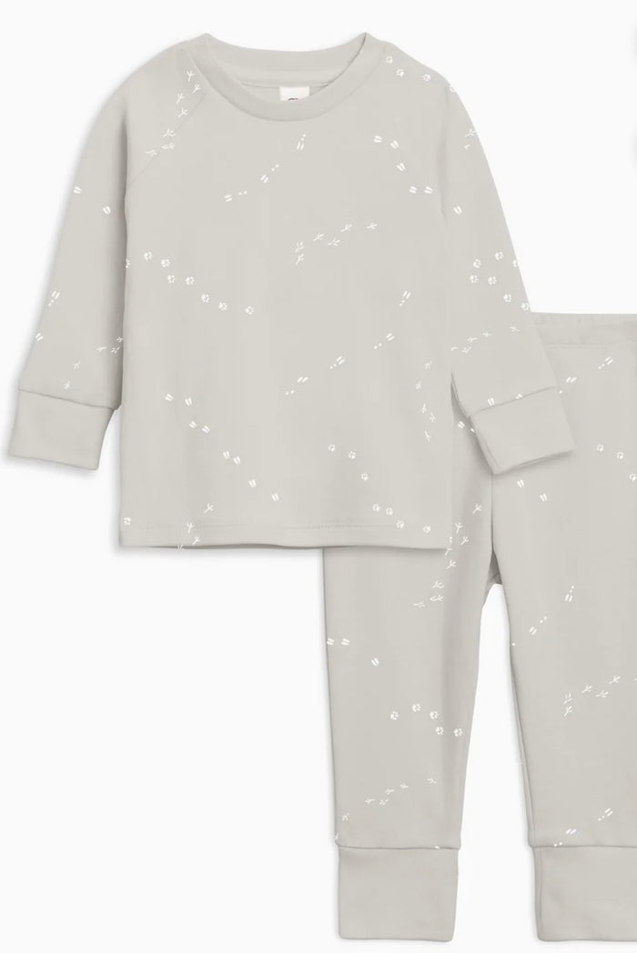 Organic Cotton Long Sleeve Jammies || Footprints + Stone