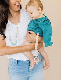 Macrame Pacifier Clip || Blush