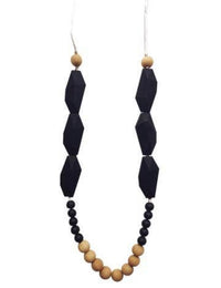 Teething Necklace || Black + Wood