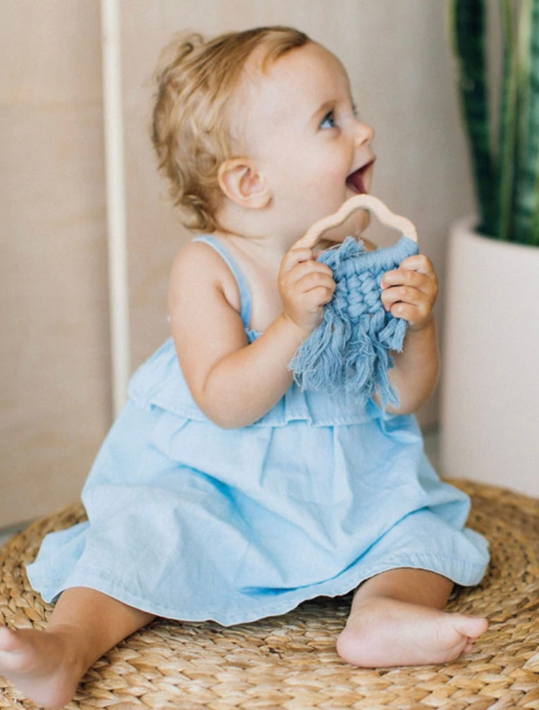 Macrame Cloud Teether || Grey