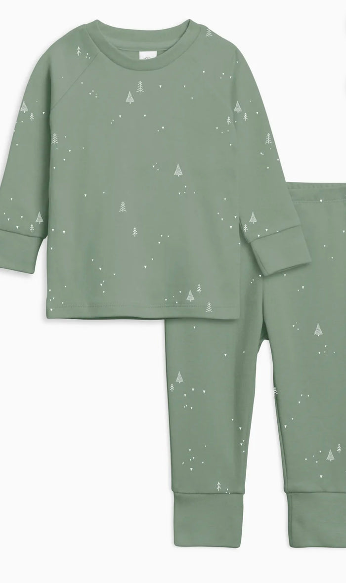 Organic Cotton Long Sleeve Jammies || Evergreen + Thyme