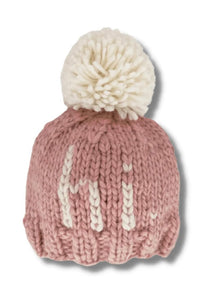 Hi. Hand Knit Hat || Pink