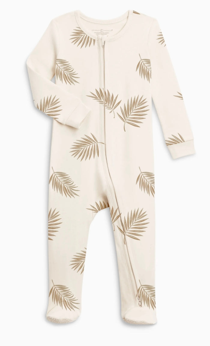 Organic Cotton Zipper Sleeper || Palm+ Tan