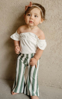 Boho Bell Bottoms || Evergreen Stripe