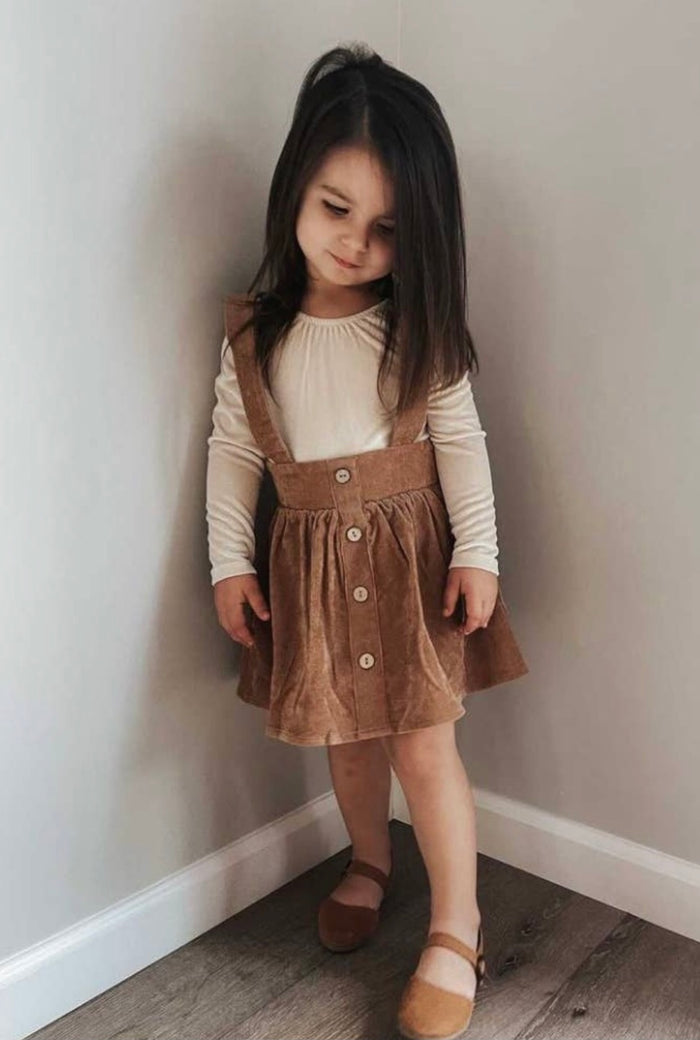 Corduroy Suspender Skirt || Paraline