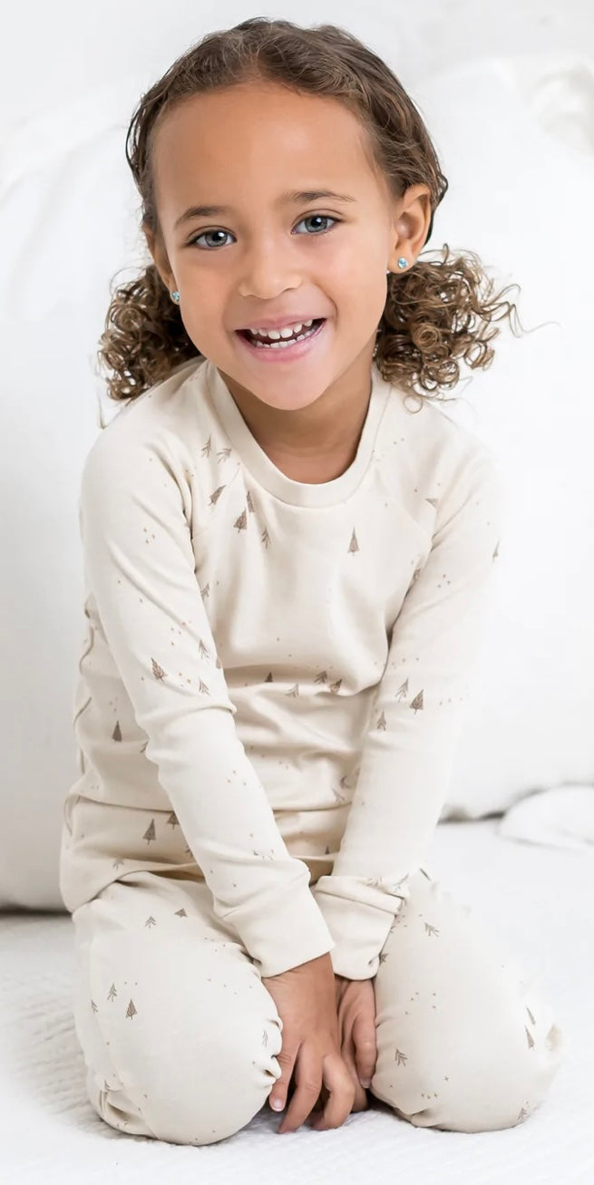 Organic Cotton Long Sleeve Jammies || Alpine + Truffle