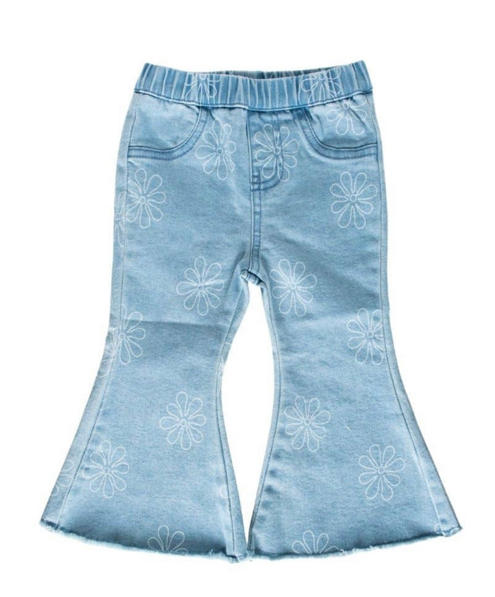 Sutton Bell Bottoms || Light Blue Floral