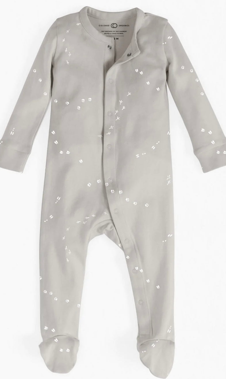 Organic Cotton Sleeper || Footprints + Stone