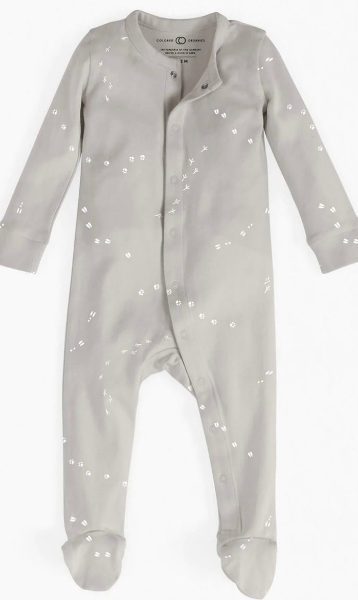 Organic Cotton Sleeper || Footprints + Stone