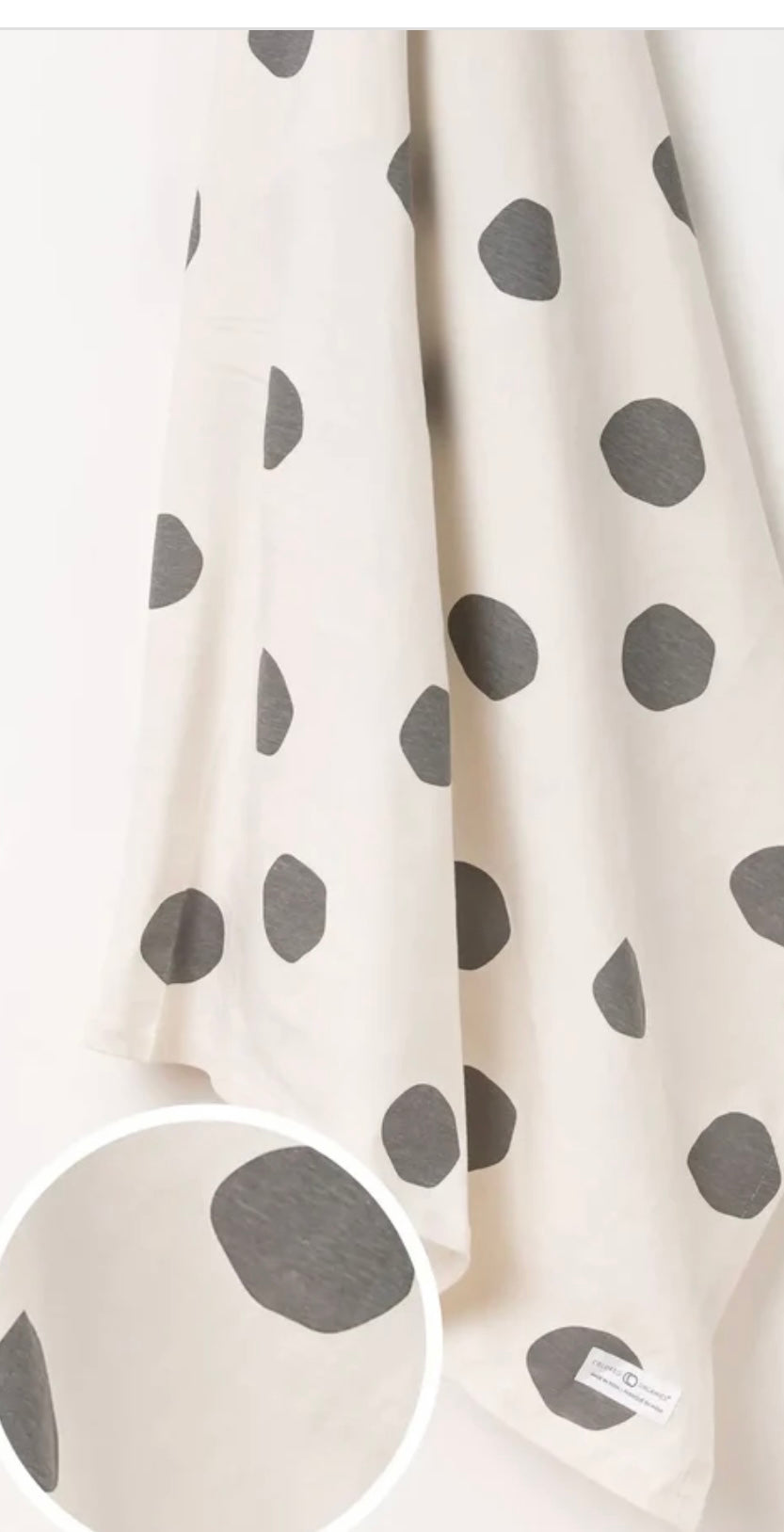 Organic Cotton Swaddle || Big Polka Dot + Pewter