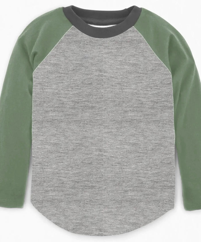 Cotton Organic Baseball Tee || Heather Grey + Thyme