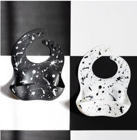 Silicone Baby Bib || Black Paint Splatter