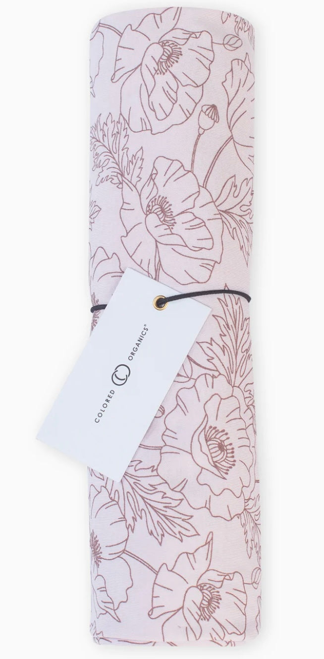 Organic Cotton Swaddle || Poppy Floral + Lavender
