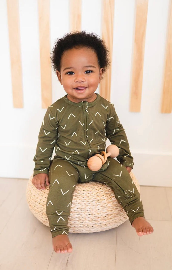 Bamboo Zipper Romper || Green Arrow