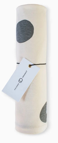 Organic Cotton Swaddle || Big Polka Dot + Pewter