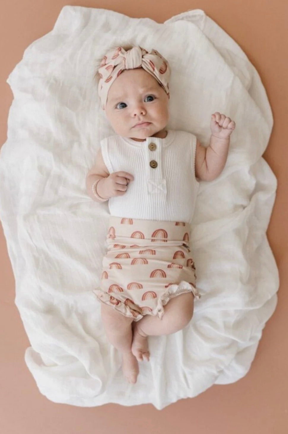 Bamboo Baby Bow Headband || Natural + Rainbows