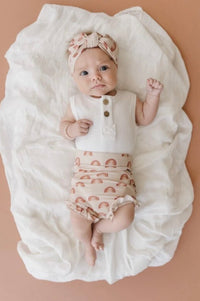 Bamboo Baby Bow Headband || Natural + Rainbows