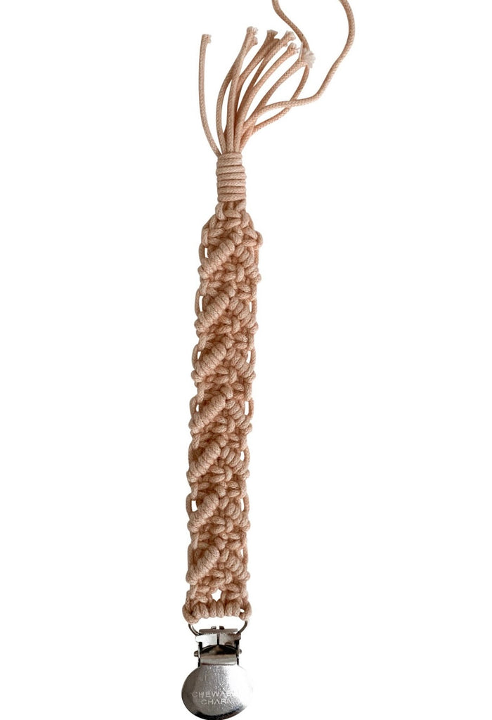 Macrame Pacifier Clip || Blush