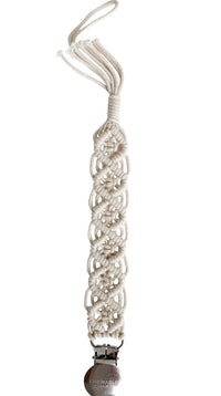 Macrame Pacifier Clip || Cream