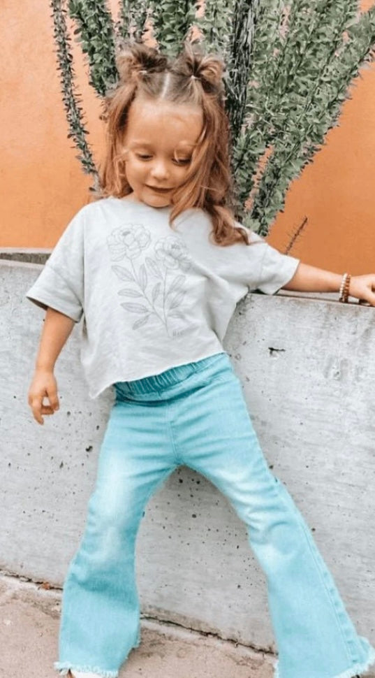 Denim Bell Bottoms || Light Wash