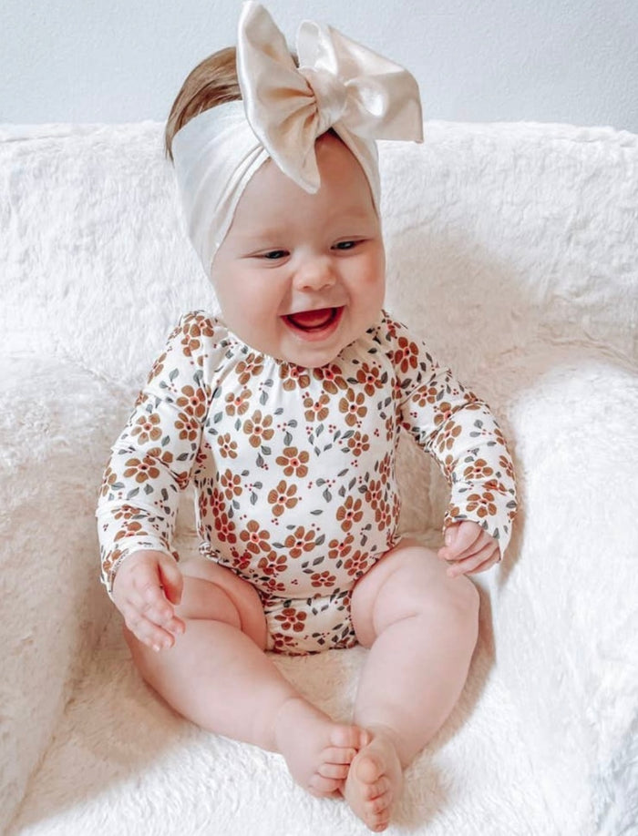 Long Sleeve Leotard || Wine Berry Floral