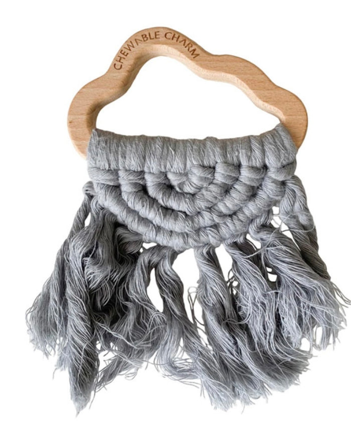 Macrame Cloud Teether || Grey