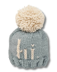 Hi. Hand Knit Hat || Blue