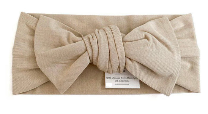 Bamboo Head Wrap Headband || Tan