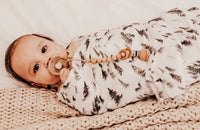 Bamboo Cotton Muslin Swaddle || Forest Green
