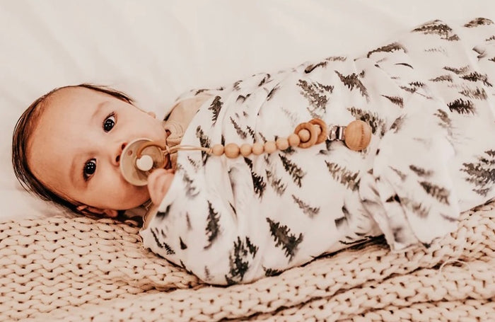 Bamboo Cotton Muslin Swaddle || Forest Green